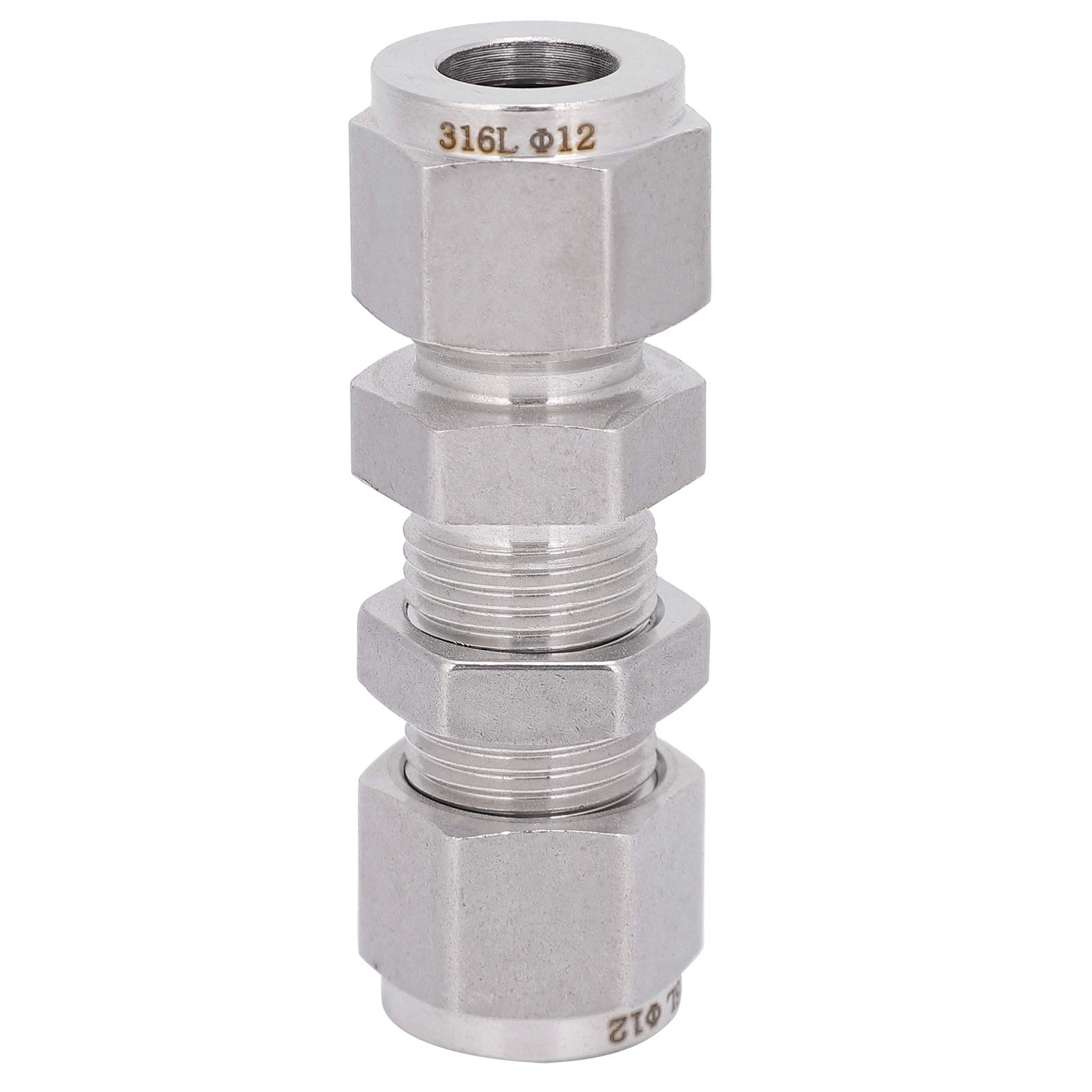 Double Ferrule Compression Fitting, 316 Stainless Steel Union Ferrule Compression Fitting Bulkhead Connector Attachment (F)
