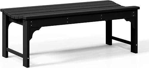 Vista 50 de WestinTrends Malibu - Banco para exteriores, resistente a todo tipo de clima, de madera de polietileno, sin espalda, para patio, jardín, asiento