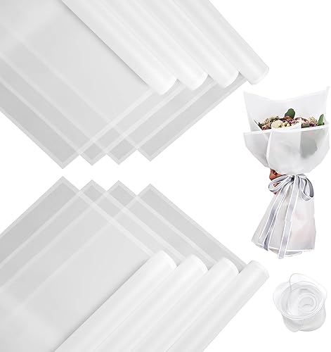 Beautyfloral Papel de regalo de flores, papel de regalo de ramo, papel de regalo coreano, papel de regalo de flores de borde, con cinta de 22.8 x