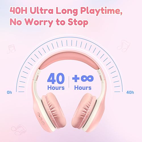 Miniatura 5 de EarFun K2 Auriculares para Niños Bluetooth, Auriculares para Niños con Volumen Limitado, 40H de Reproducción, Micrófono Integrado, Sonido Estéreo,