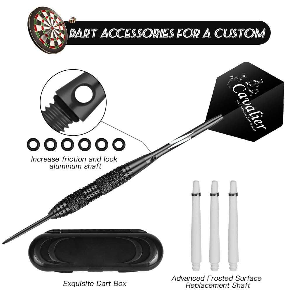 Flintronic Fléchettes Pointe Acier 23g/24g, Set de 3/6 Fléchettes avec Ailettes et Arbres