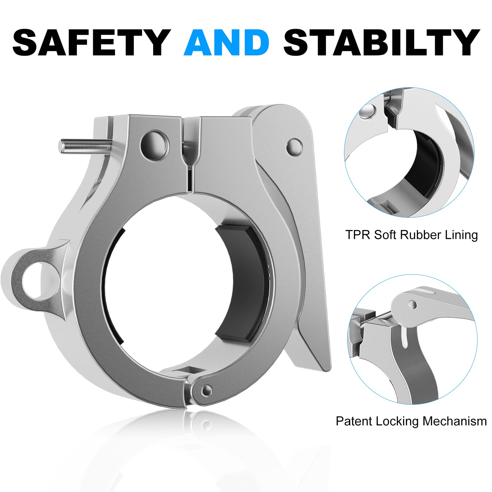 Abrazaderas de aluminio para barra de liberación rápida, 2 en 1, para gimnasio en casa, collar de barra olímpica, par de clips de peso de bloqueo para barra de 2 pulgadas, accesorio versátil
