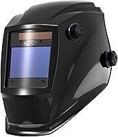 TOPDC Auto Darkening Welding Helmet: True Color 3.94x2.64" View, 4 Arc Sensors, Solar/Battery Power, DIN 4/5-9/9-13 for MIG TIG ARC