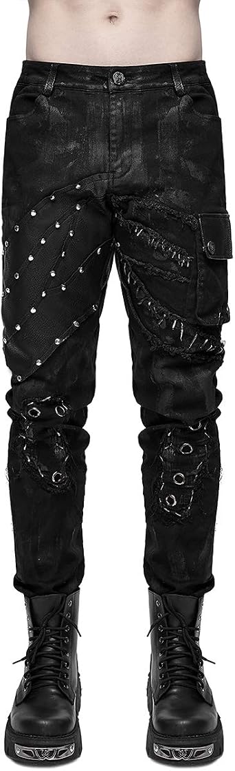 Mens Goth Punk Jeans Pants 