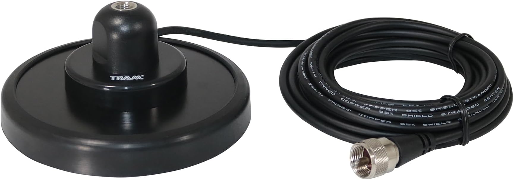 Browning 240-B 5-Inch Black Steel NMO Magnet Mount with RG58 Coaxial Cable and UHF PL-259 Connector