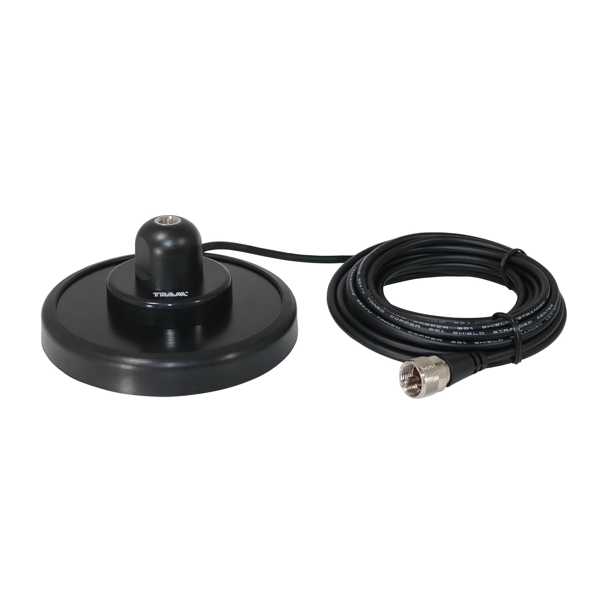 Tram-Browning 240-B 5-Inch Black Steel NMO Magnet Mount with RG58 Coaxial Cable and UHF PL-259 Connector