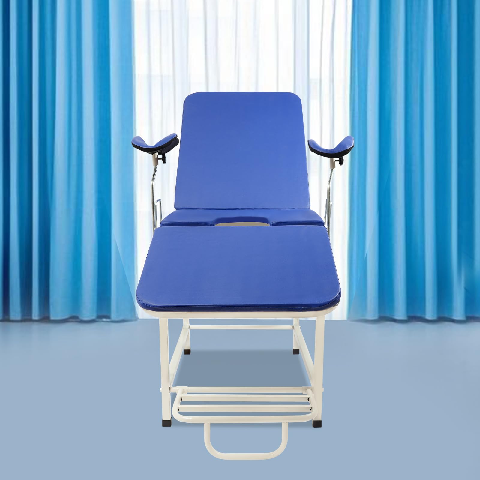 Sedia ginecologica, per sala da studio, regolabile, confortevole, portata 150 kg, per cliniche, ospedali, sale nascita (blu)