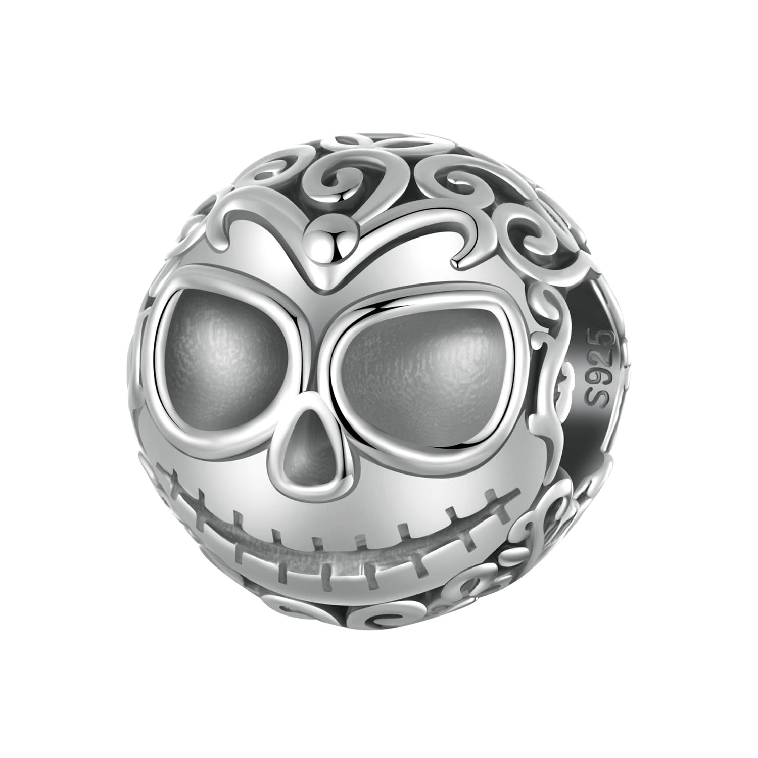 Qings Charms Anhänger Halloween für Armbänder und Halsketten 925 Sterling Silber Vintage Kürbis Skelett Totenkopf Spinne Geist Hexenhut Perlen Charm Horror Schmuck Geschenke für Damen