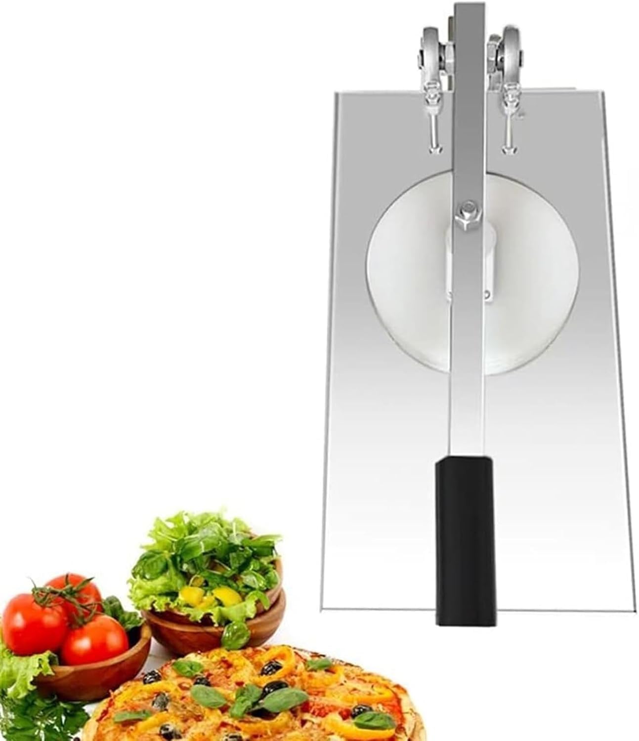 Rullo per impasto per pizza, spessore regolabile manuale, facile da pulire, funzionamento senza sforzo per pizza, crepes, torte fatte a mano e pasta cruda per torte