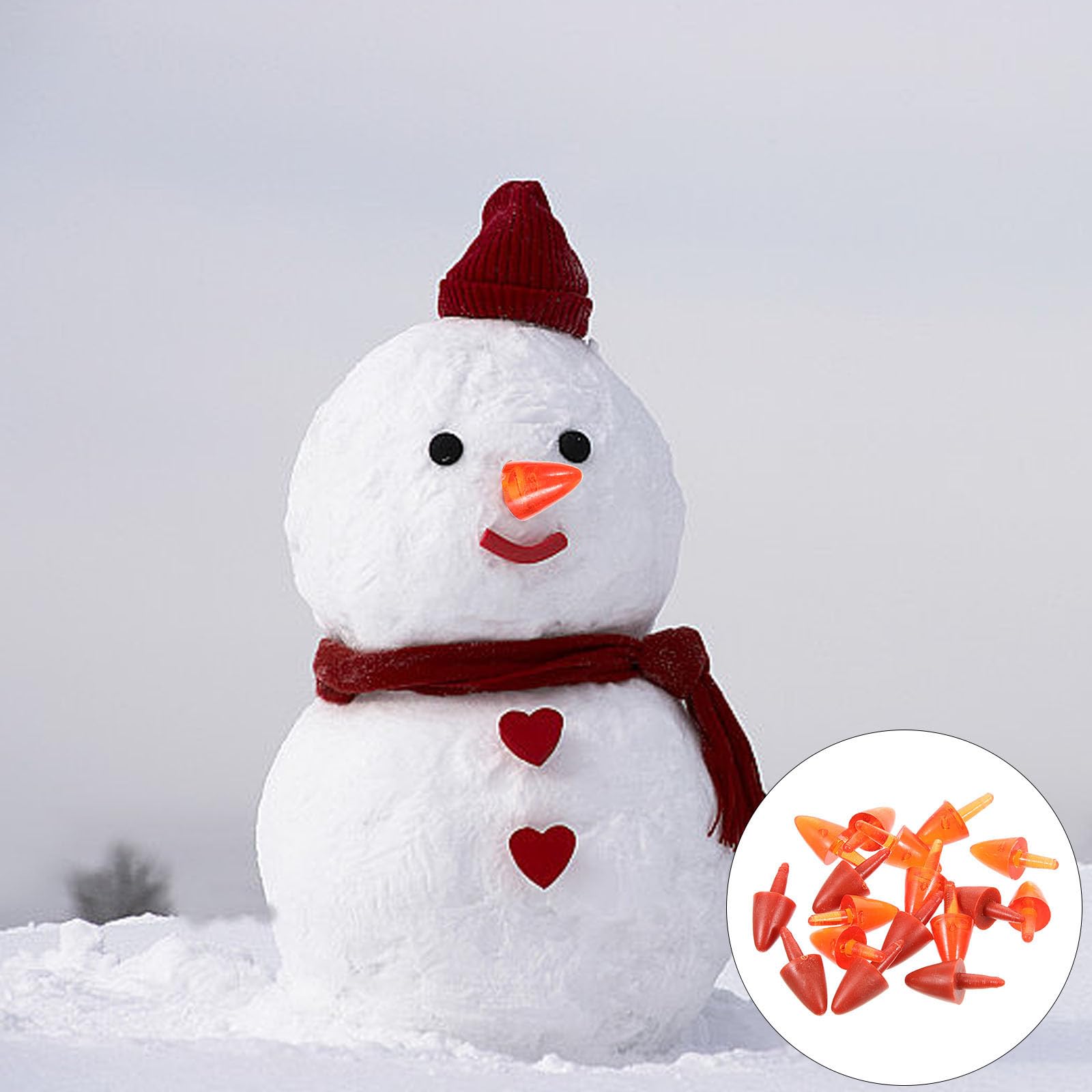 Housoutil 200 Pezzi Naso di Plastica per Pupazzo di Neve Accessori Natalizi per Progetti Fai da Te e Decorazioni Artigianali per Bambole e Pupazzi