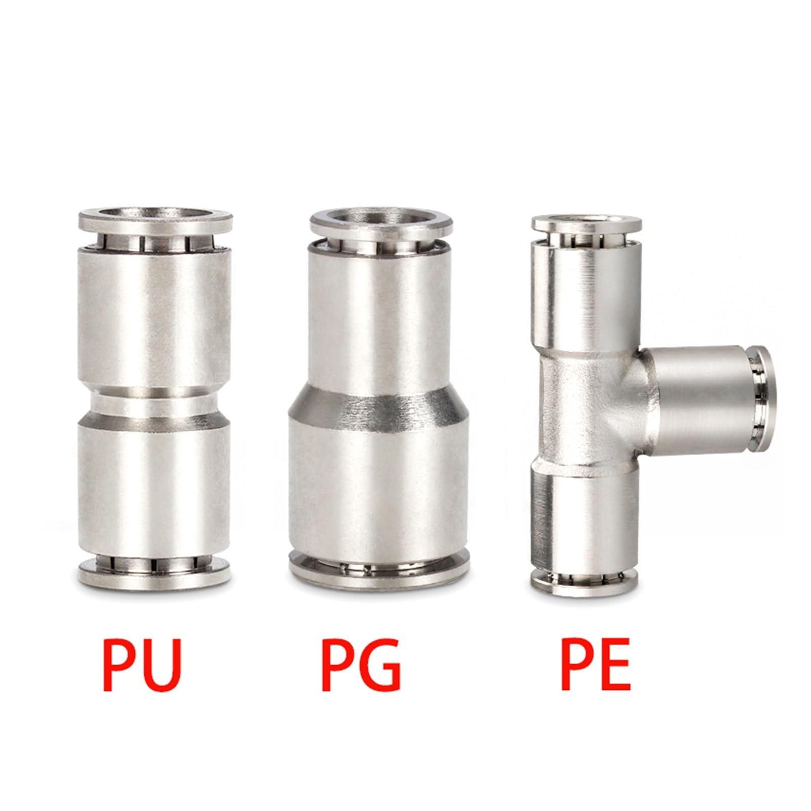direkter pneumatischer Schnellanschluss, 2 PCS PU PG PE Messing Metall 4-12mm Gelten Luft Kompressor Schlauch Hochdruck Anschluss Hohe Temperatur(Pu6mm)