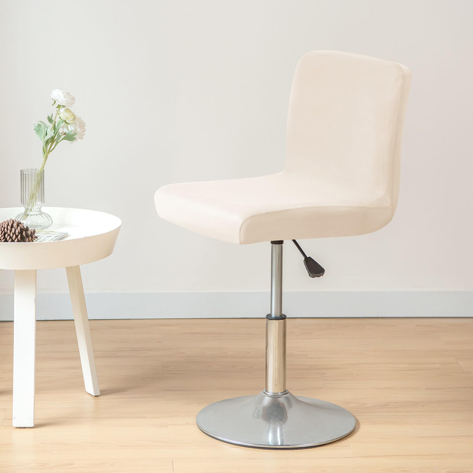 ZRCYXDW 6 Pack Spandex Bar Stool Covers, Soft Water Resistant bar Stool Chair Covers with Backs Barstool Protector slipcovers with Elastic Bottom Stool Cover Removable-Cream-6 Pack