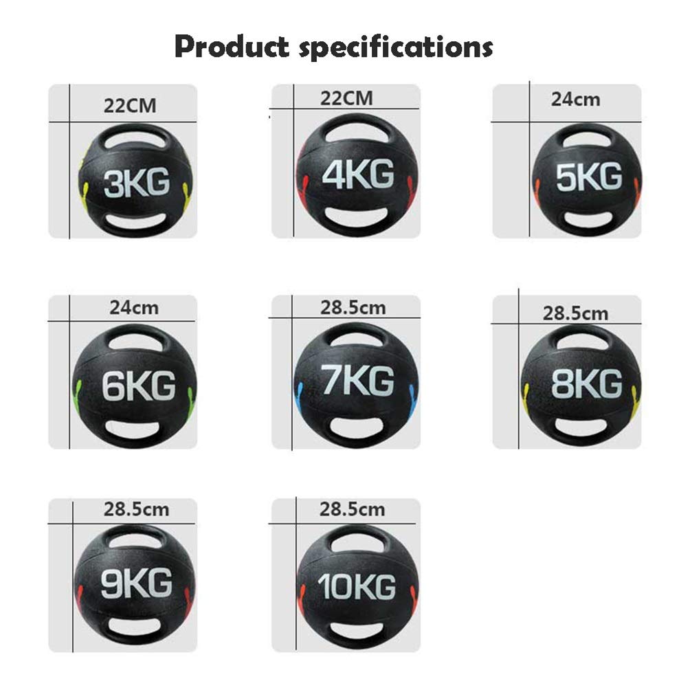 Medizinbälle Binaural Medizinball, Gummi Fitness Training Festball, Startseite Männliche Und Weibliche Core Training Wurftraining, 3KG/4KG/5KG/6KG/7KG/8KG/9KG/10KG (Size : 8kg/17.6kg)