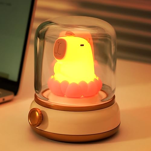 Miniatura 10 de Lámpara de noche sin llama tipo vela, adorable, luz LED, estilo lámpara de queroseno, con luz ámbar y llama de silicona, recargable, regulable para