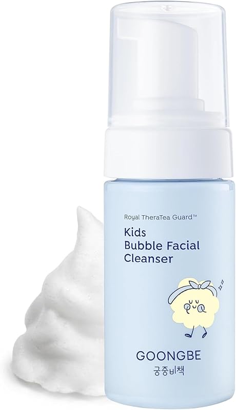 GOONGBE Kids Bubble Face Wash, Tear-Free Foam for Sensitive Skin 3.38 fl oz | Cleanser for Sensitive Skin, Ages 3+ Gentle Sunscreen Removal, Ceramide NP, Panthenol, Cica