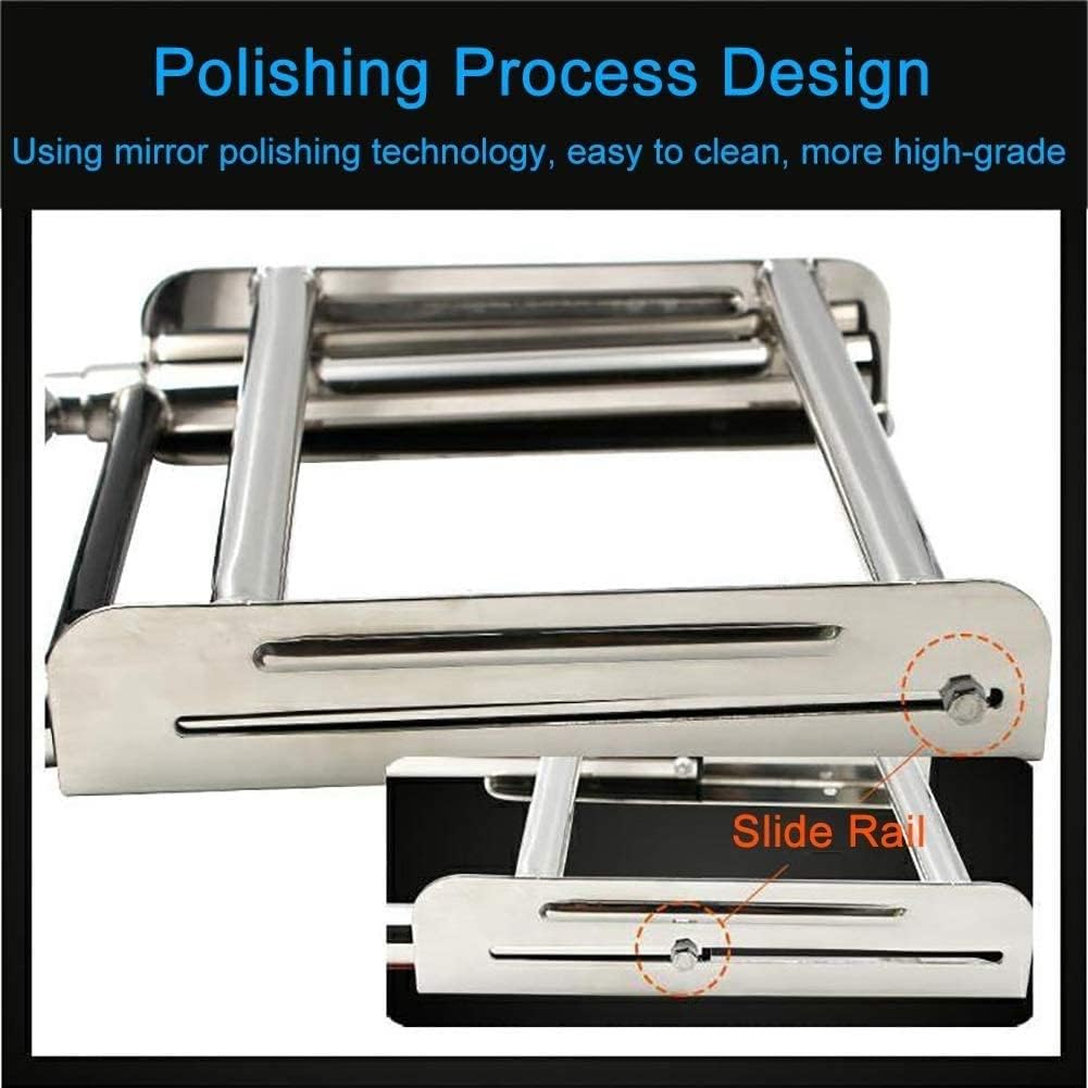 Dock Boat Ladders Heavy Duty Folding Pontoon Boat Ladder, Stainless Steel Telescoping 3/4 Steps Marine Yacht Ladder with Wide Pedal,for Marine Boat Yacht (Size : 4 Steps) ()