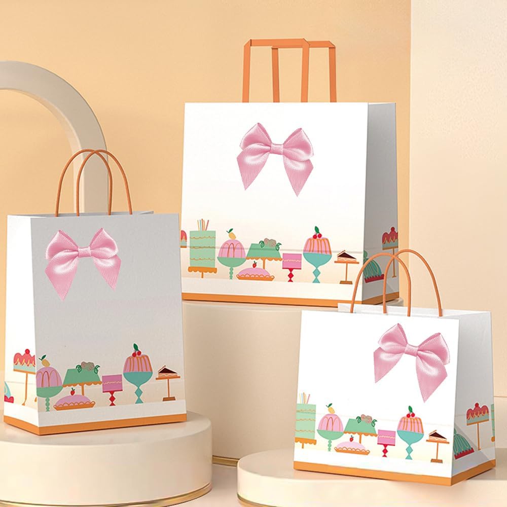 100 PCS Bows for Gift Wrapping, 2.75" Satin Ribbon Bows with Double-Sided Tape, Small Bows for Crafts, Bow Decor, Mini Bows Decorations for Party Baby Shower Birthday Wedding (Pink) - Image 3