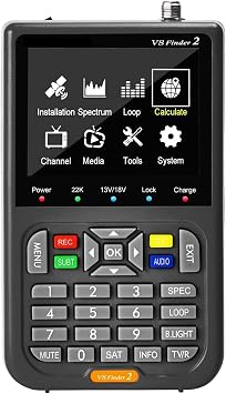 TV Signal Strength Meter, Satellite Finder TV 1080P HD DVB-S2X/S2/S,MPEG-2,MPEG-4,H.264(8 Bit) Hardware YouTube for USB 2.4G,Camping Essentials(1PC with Backpack)
