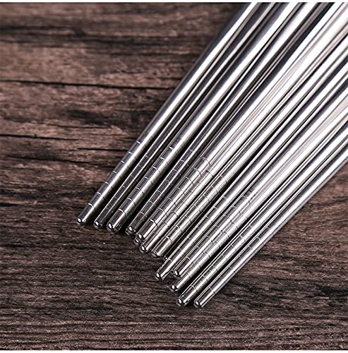 5 Pairs Stainless Steel Reusable Chopsticks Dishwasher Safe Metal Chopsticks Lightweight Chop Sticks for Home and Restaurant (Blue and white porcelain) - Thumbnail 4