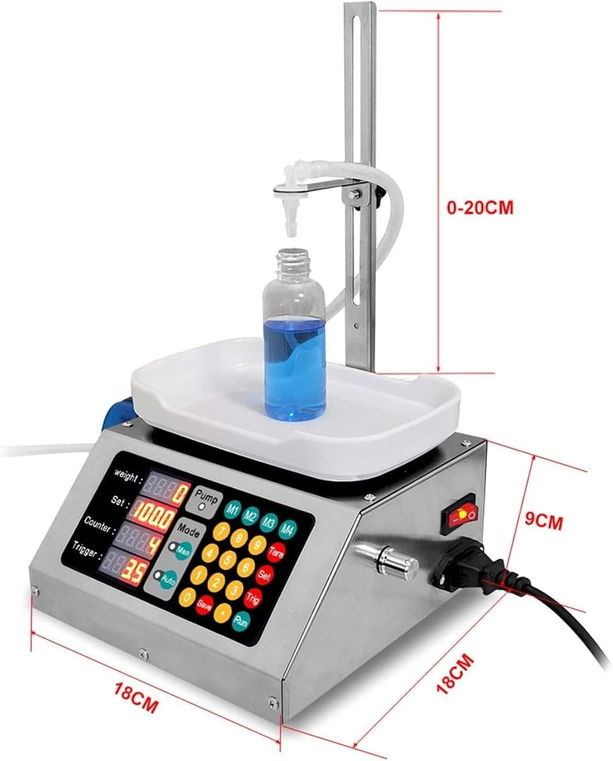 Automatic Filling Machine, 2-300 Ml Fluid Filling Machine, Weight Bottles Filling with Digital Control, for Oral Water ~/