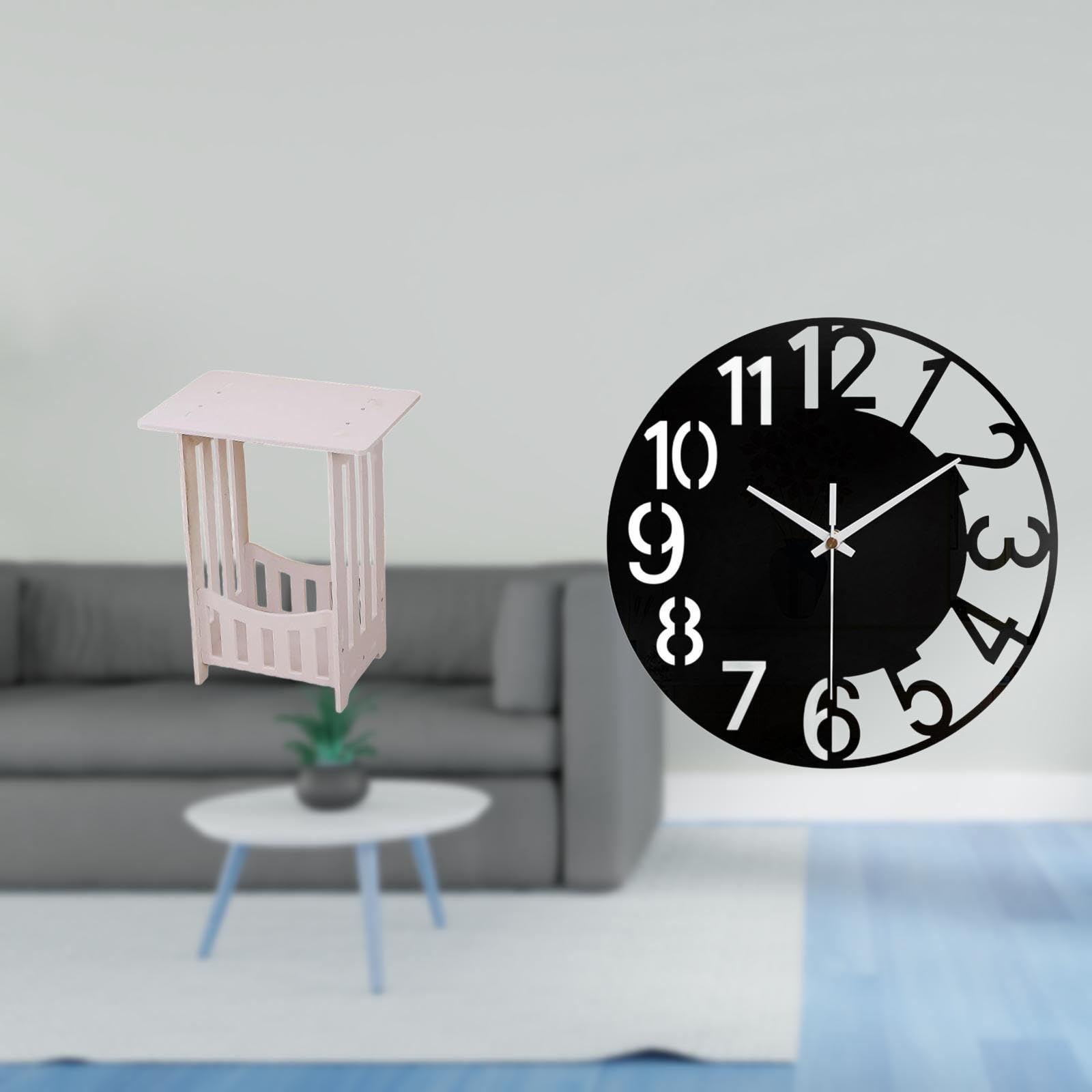 Enakshi® Practical Bedside Table and Acrylic Decorative Silent Wall Clock for Hotel Cafe Hallway Lounge Room Balcony Office Home|Home & Garden | Furniture | Tables-image-31