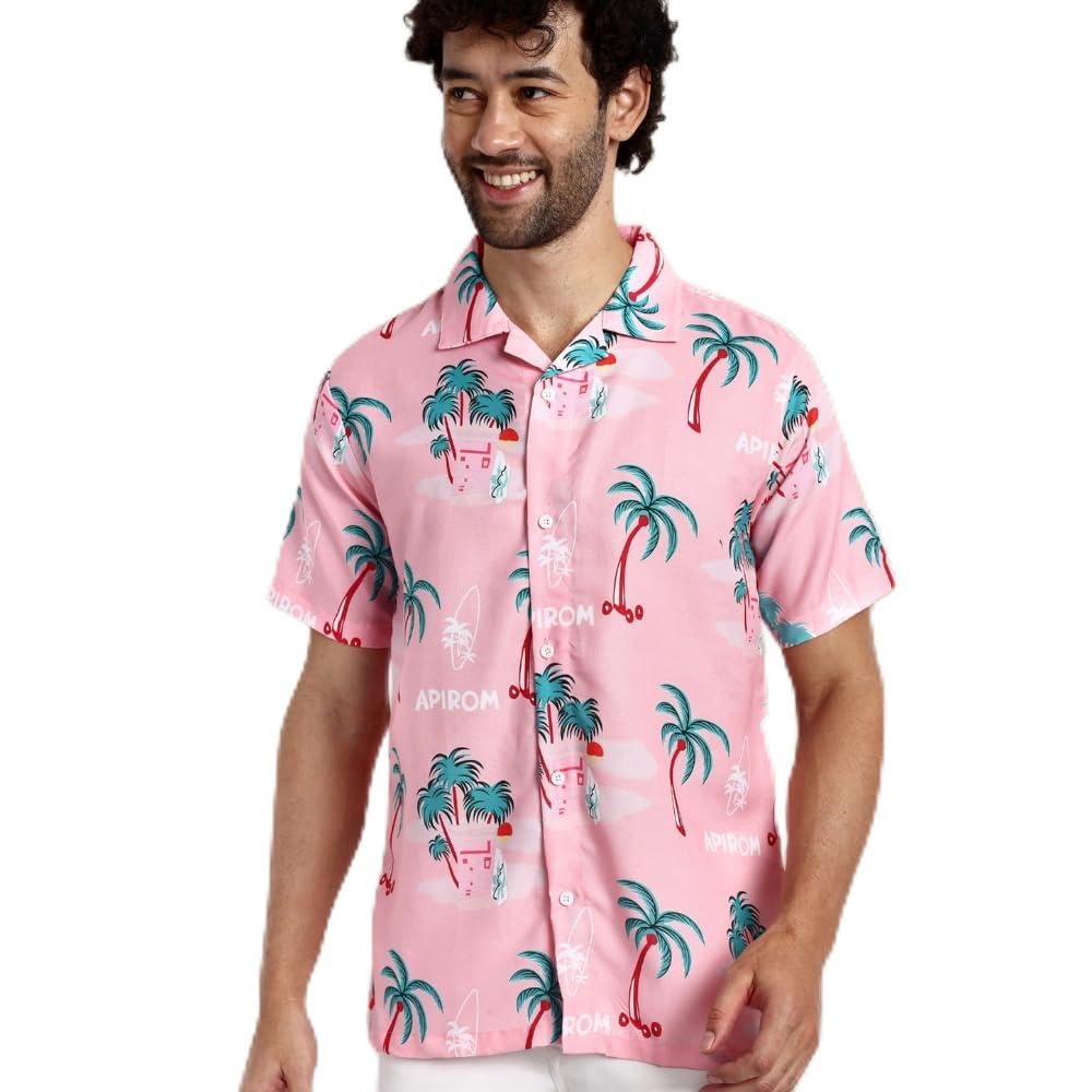 LERIYA FASHION Men's Rayon Shirt - Summer Button Down Shirts | Half Sleeve Printed |Formal |Casual Stylish (Available in Plus Size and Combo Pack of 2)