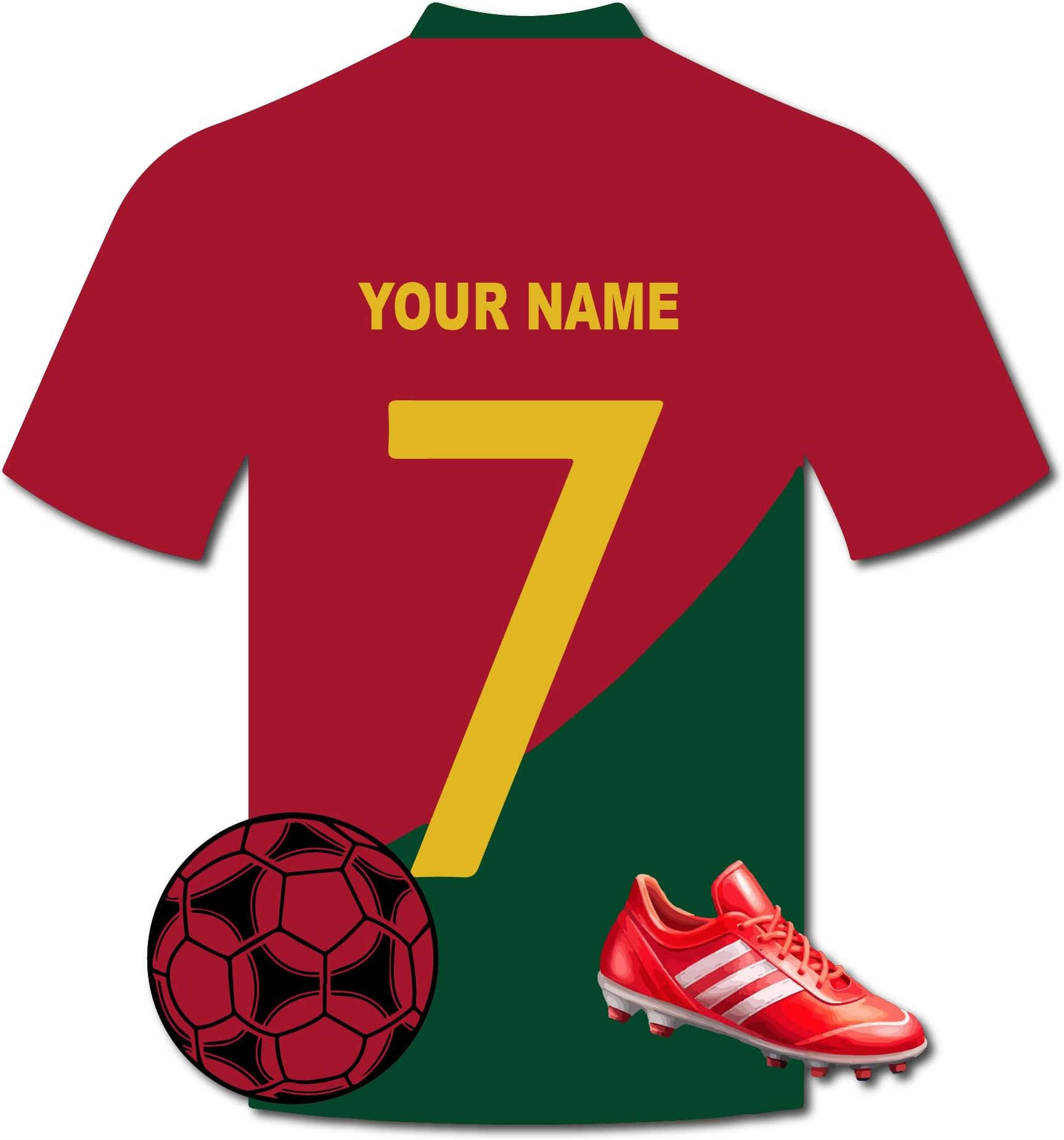 NameHaus Custom Football Jersey Name Number Wall Decor | Personalized Soccer Jersey Acrylic Wall Hanging for Kids Room | Sports Theme Wall Art Gift (Maroon)