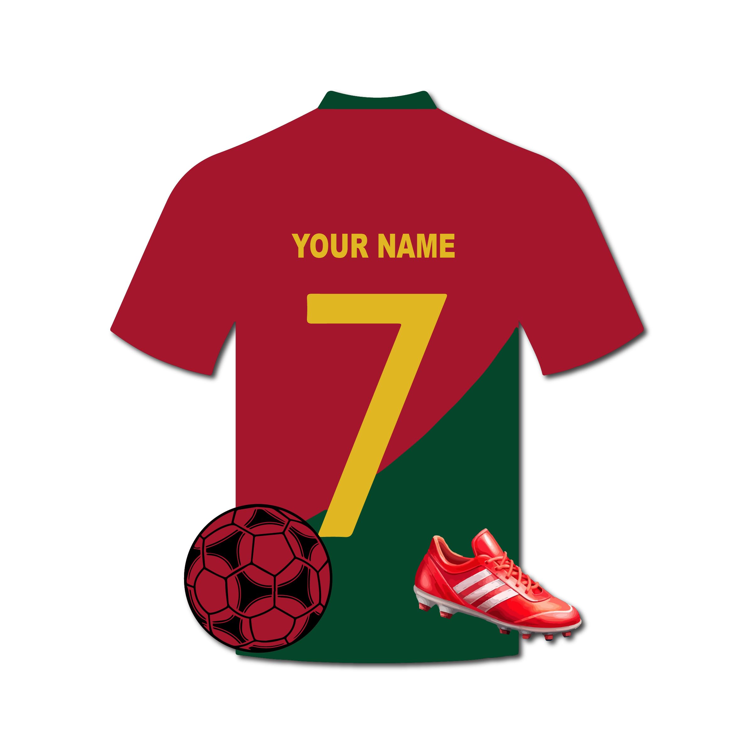 NameHaus Custom Football Jersey Name Number Wall Decor | Personalized Soccer Jersey Acrylic Wall Hanging for Kids Room | Sports Theme Wall Art Gift (Maroon)