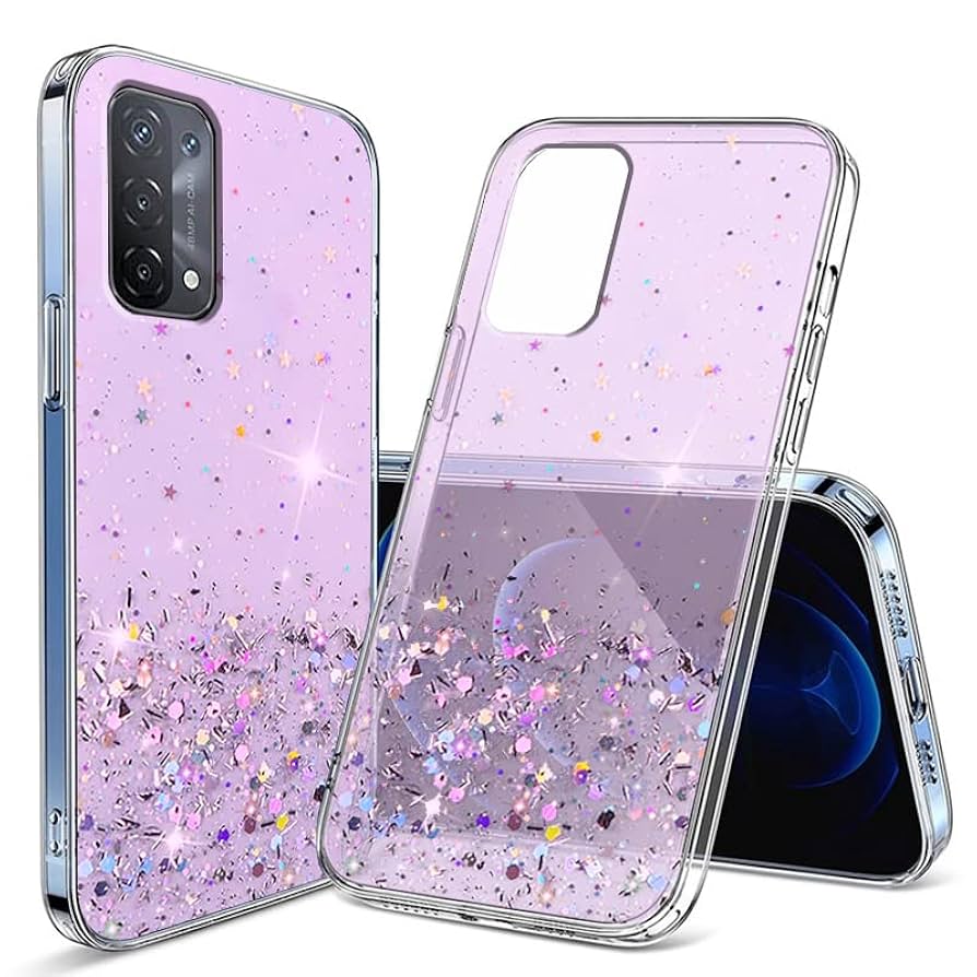 (らくま)OPPO A54 5G パープル　保護フィルム、ケースセット らくま)OPPO A54 5G パープル 保護フィルム、ケースセット