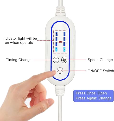 Miniatura 2 de Ventilador de techo portátil alimentado por USB con interruptor de temporizador de velocidad, silencioso ventilador de techo USB de CC pequeño