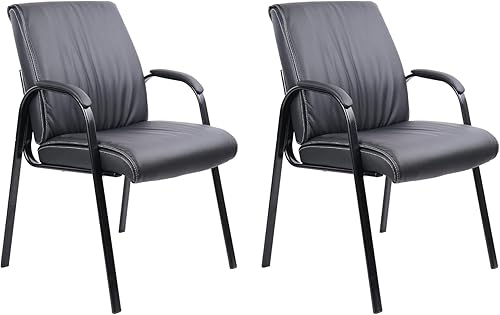 CLATINA Sillas de sala de espera, silla de invitados de oficina y recepción, sillas de cuero para sala de conferencias, silla lateral sin ruedas