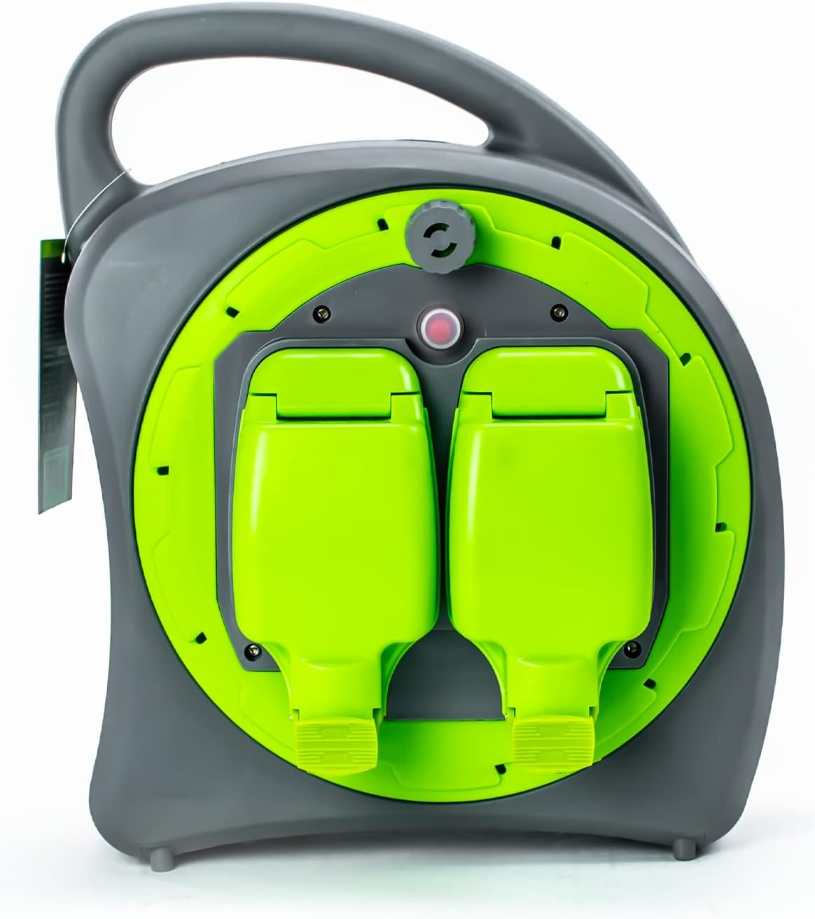 STATUS 2 Socket Cable Reel, 20m, Green, Heavy Duty Outdoor Extension Lead, 13 Amp, Thermal Cut Out, Waterproof, IP54 Rated, Ideal for Garden, Workshop, DIY Use (S20M2G13AIP54CR2)