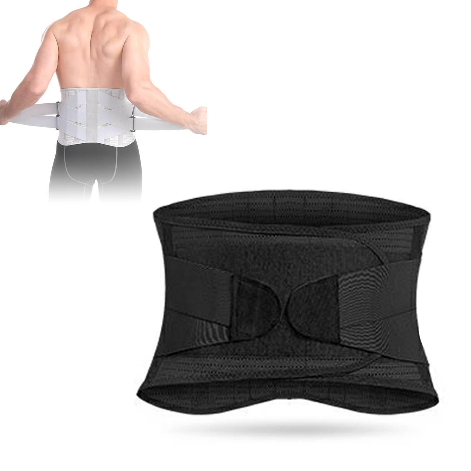 Soporte para la Espalda, Barras De Soporte PVC, Doble Presurización, Lumbar, Alivio del Dolor for El Ciática, Negro L