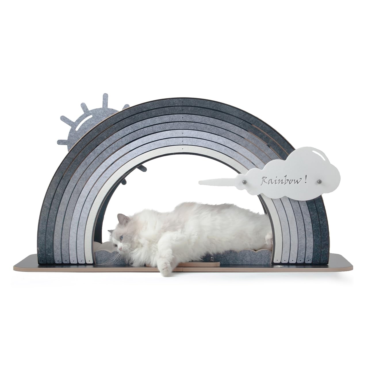 CanadianCat Company | Design-Kratzmöbel Rainbow - grau | Kletter-Bogen mit Kratzbrett | 105 x 45 x 55 cm