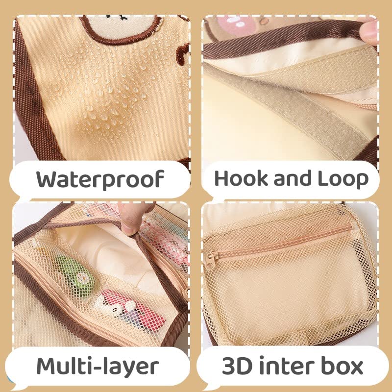 Miniatura 6 de Bolsa de cosméticos Kawaii linda para mujer, bolsa de maquillaje de viaje, bolsa organizadora de maquillaje, bolsa colgante para artículos de