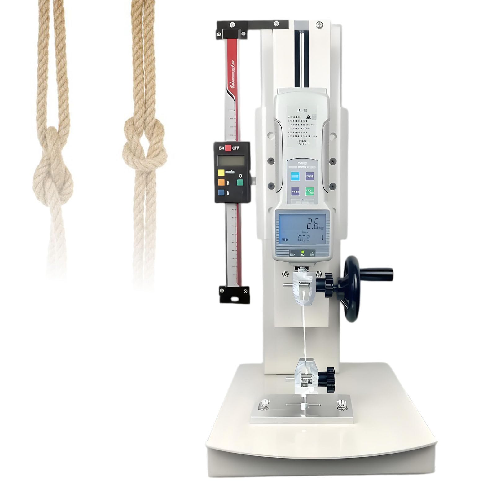 ExoticaBlend Desktop Tensile Testing Machine, Digital Pull Force Tester, Portable Digital Force Gauge, with 5 Probes, 2 Testing Clamp, Stroke 270mm, for Compression and Tension Testing WithRuler-10N