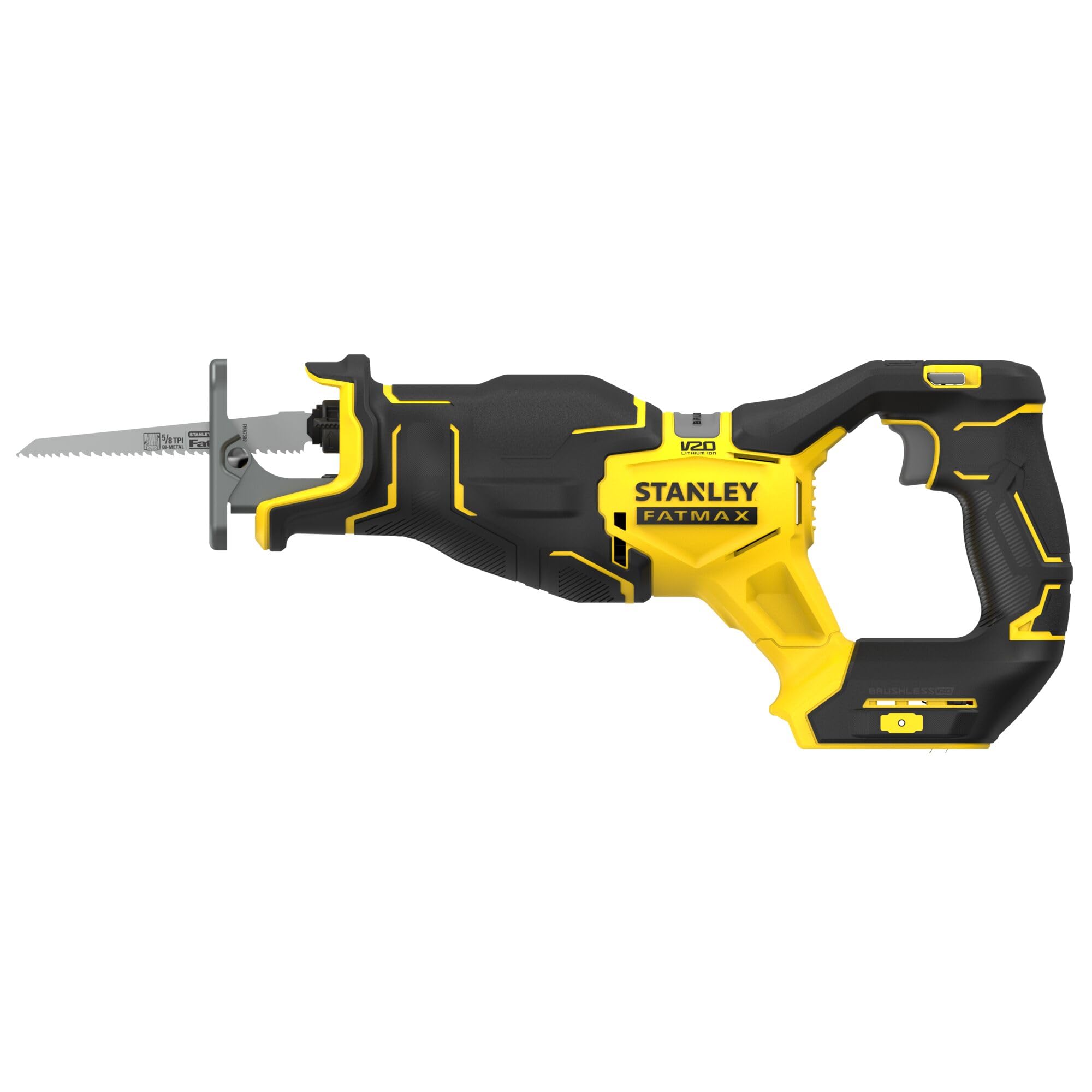 STANLEY FATMAX V20 Sierra Recíproca Inalámbrica Sin Escobillas, Sin Batería ni Cargador, 18V