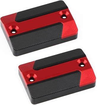 jininghaibo Compatible With SYM JET X 125/150/200 Motorcycle Front Brake Fluid Reservoir Cover Brake Master Cylinder Cover Tank Oil Cup Cap2PCS Red LOGO