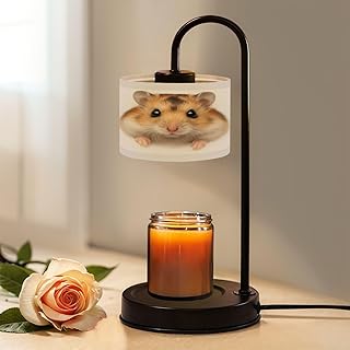 Candle Warmer Lamp with Timer and Dimmer, Adorable Hamster Large Sparkling Eyes Fluffy Fur Wax Melt Warmer with 4 Bulbs, House Warming Birthday Gifts for Women Mom New Home Decor
