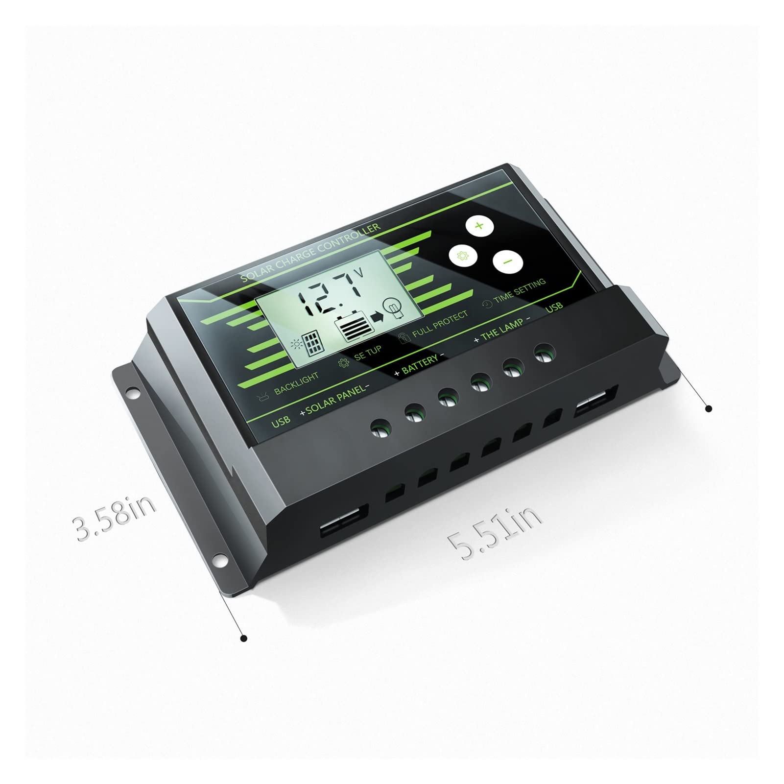 Controlador de Carga Solar, Controlador De Alumbrado Público Solar 10A PWM 12V/24V(Z20)