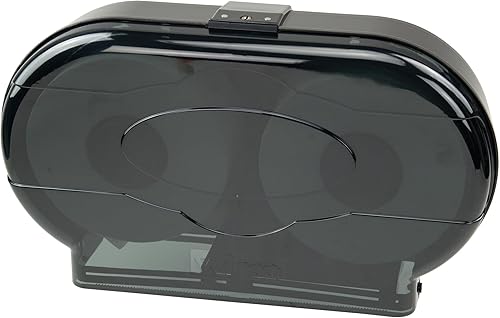 Winco TD-220 - Dispensador de papel higiénico de doble rollo, color negro