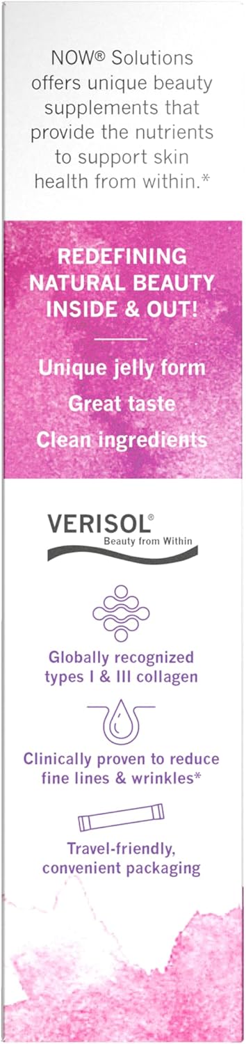 Now Foods Solutions, Collagen Jelly Beauty Complex, Sweet Plum Flavor, 10 Jelly Sticks - Image 3