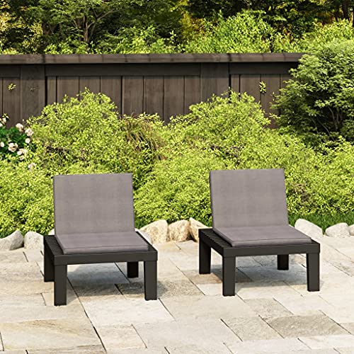 Chaises de salon de jardin gris au design épuré et confortable x2