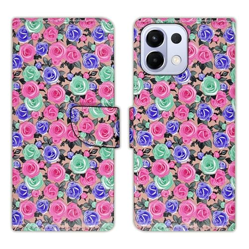 Image of Rose Pink Flip Cover for Oppo K13 5G| Leather Finish|Shock Proof|Magnetic Clouser Compatible with Oppo K13 5G (Pink)