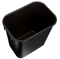 Vista 4 de Yaxa Basics Cubo de basura pequeño, papelera rectangular para oficina comercial, 3 galones (paquete de 2), color negro