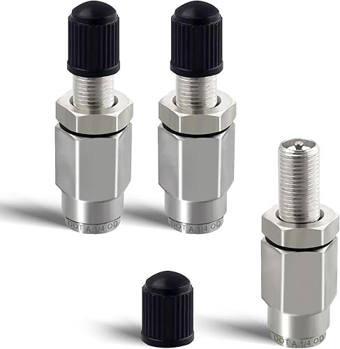 Miniatura 1 de ASYH Válvula Schrader de inflado de aire con botón de empuje para conectar tubería de línea de aire de 14 de pulgada, kit de suspensión de bolsa de