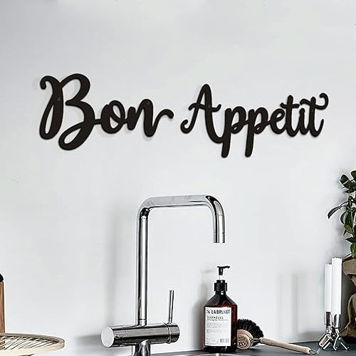 Bon Appetit - Letrero de pared de metal Bon Appetit, arte de pared de cocina de granja, comedor, cocina, letreros colgantes para regalo de Bon