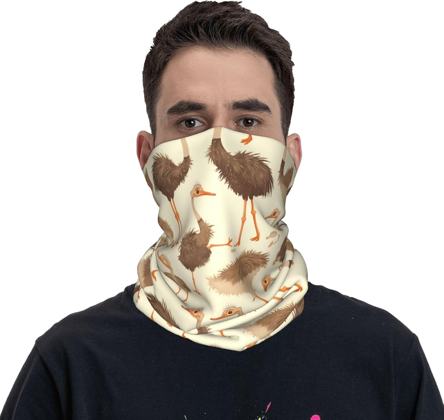 cute ostrich Printed Multifunctional sports headscarf Headband, face mask, wristband