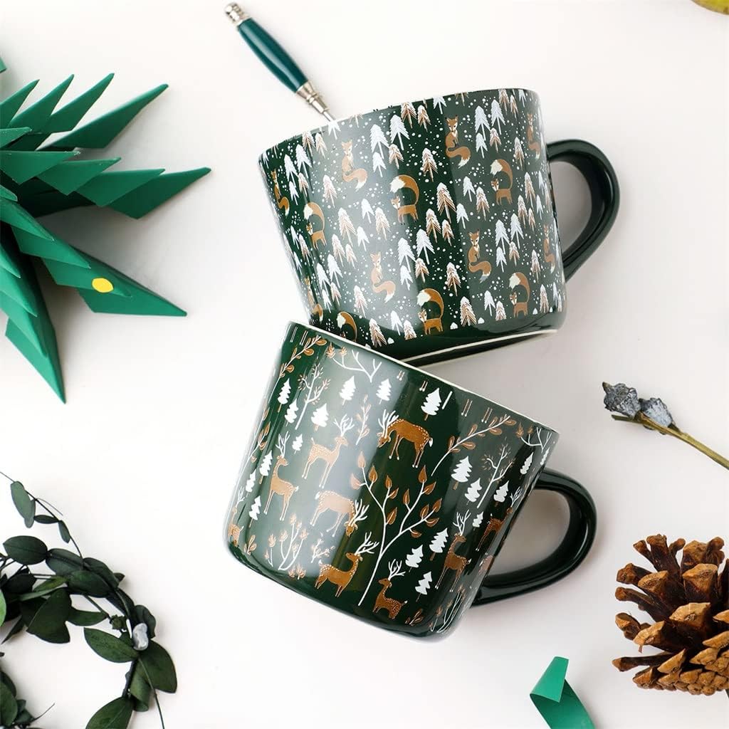 Ceramic Mug Trend Personality Christmas Coffee Cup Couple Men And Women Breakfast Cup Household Water Cup