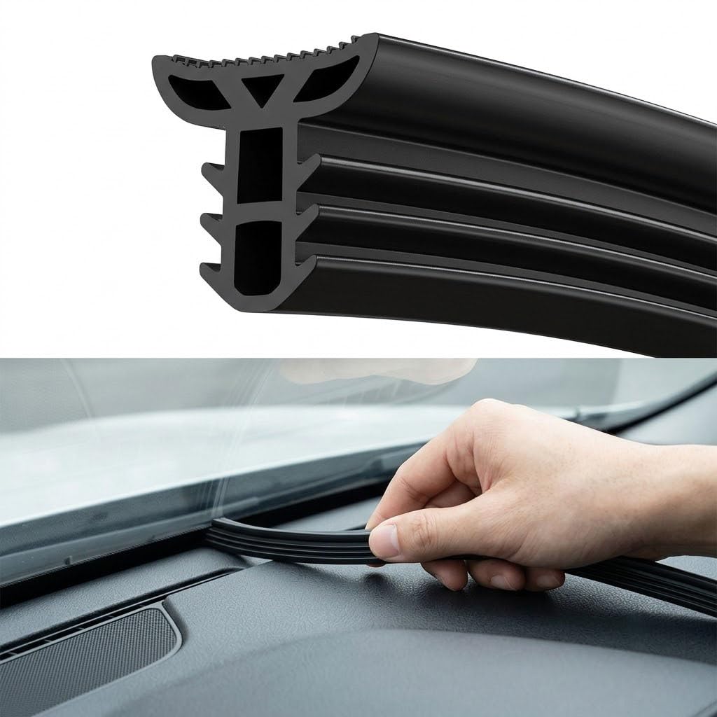 QIZUN Edge Trim Rubber for Mercedes-Benz C-Klasse W206 S206 2021-2026, Dashboard Seal Strip No Glue Car Gap Filler Against Vibration Dust Object Loss Universal Sealing